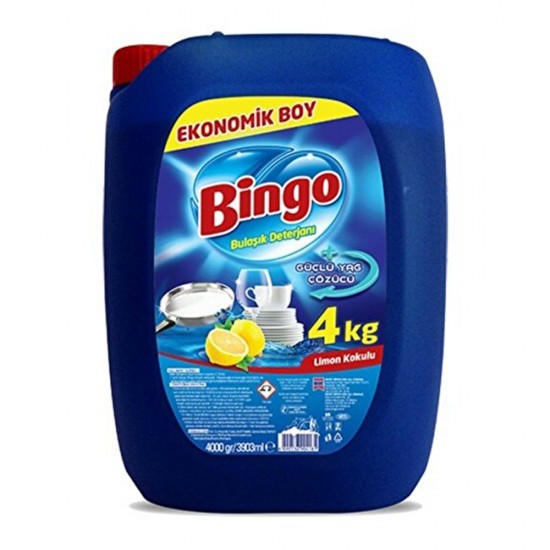 Bingo Sıvı Bulaşık Deterjanı 4 Kg.Lımon 