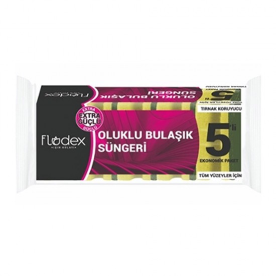 Flodex Bulasık Sungerı 5 Lı Oluklu-8682560440841
