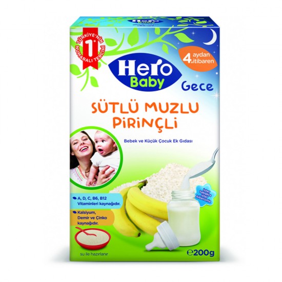 Hero Baby Sütlu 8 Tahıllı Muzlu-Pirinç 200 Gr.