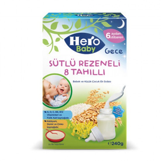 Hero Baby Sütlu 8 Tahıllı Rezenelı 200 Gr.